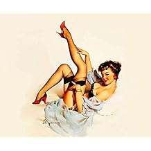 VINTAGE PINUP GIRL Gil ELVGREN CANVAS ART PRINT Sexy legs in Air " " Paintings Oil Painting Original Drawing Poster Photo Wall 8x10inch NO Framed