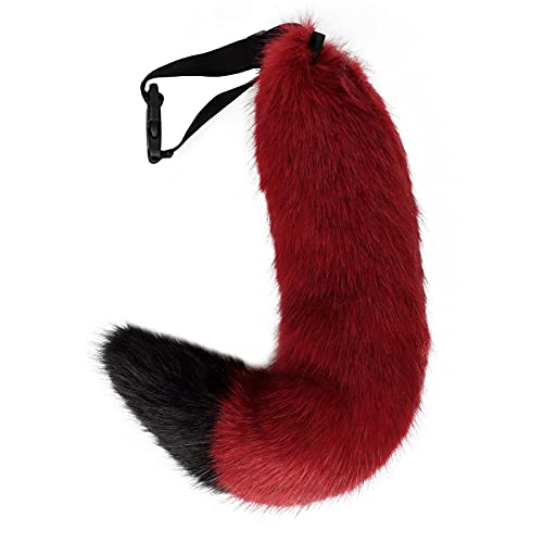 Cola de piel sintética para adultos/niños furry Wolf Fox Halloween Party Cosplay disfraz de disfraces Cover