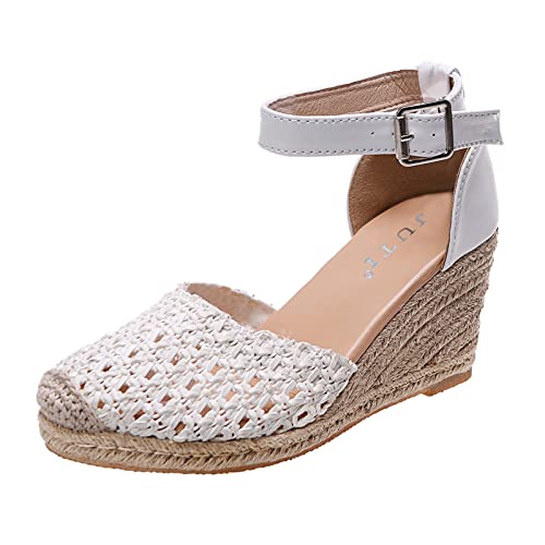 Sandales confortables pour pieds sensibles : chaussures compensées d'été à boucle