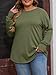 Women's Plus Size Long Sleeve Tunic Top Crew Neck Summer Oversized Fit Basic T Shirts Blouse Army Green