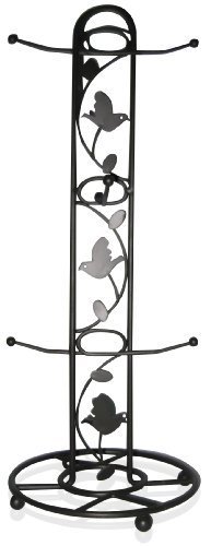 Blue Donuts Bird and Flower Solid Iron Mug Tree in Oil Rubbed Bronze