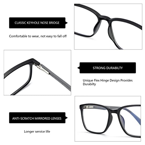 Image of BLUEMOKY Blue Light Reading Glasses for Men,Sport Square Frame Readers, Anti Glare Computer Glasses