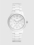 GUESS u11644L1 contemporary white dial resin strap women watch NEW