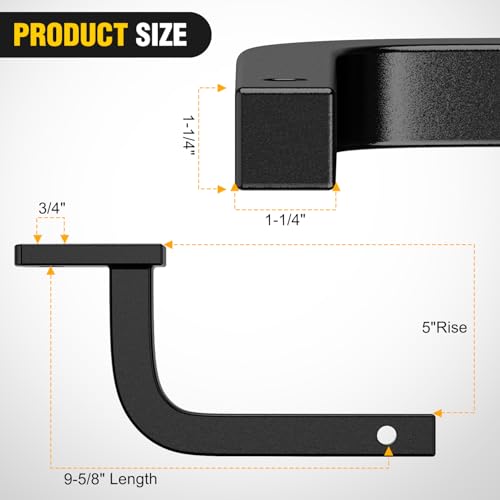 Image of Nilight Trailer Hitch Ball Mount with 1 /2 inch Hitch Pin Clip Fits 1-1 /4 Inch Receiver Square 2000 lbs 5 inch- Rise 3 /4 inch- Hole Gloss Black Powder Coat