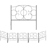 Gray Bunny Decorative Garden Fence for Landscaping, 24 in x 10 ft, 5 Black Panels, Rust Proof Metal...