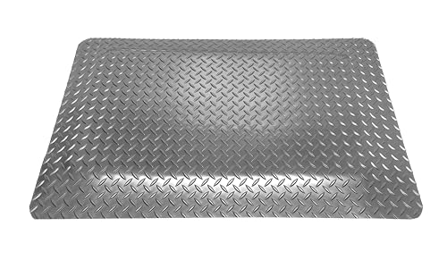 Rhino Mats DTT36DSGX30 Diamond Plate Anti-Fatigue Mat, Vinyl, 3 FT. x 30 FT. x 1 in., Grey