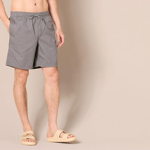 Image of Amazon Essentials Men's 8 inch Inseam Relaxed-Fit Cotton Drawstring Pull-On Walk Shorts, Summer-Weight