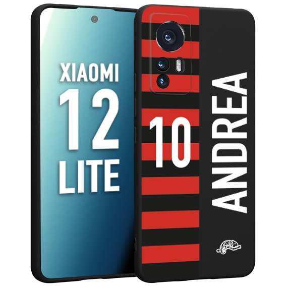 CUSTOMIZZA - Custodia cover nera morbida in tpu compatibile per Xiaomi 12 LITE personalizzata calcio football nome e numero calciatori rossonera