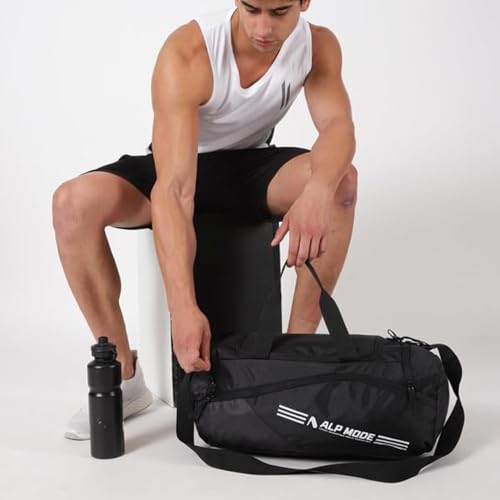 Image of Vectra Gym Duffle Bag with Shoe Compartment & Quick-Access Pocket, Multi-Purpose Travel & Sports Bag with Adjustable Shoulder Strap for Men & Women, Onyx Black