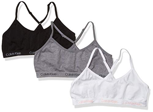 Calvin Klein Girls' Seamless Racerback Crop Bralette, Multipack