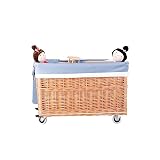 e-wicker24 Alles aus Weide skrzynia, duży kosz, bagażnik, wiklinowy pojemnik do przechowywania (Natural, niebieski)