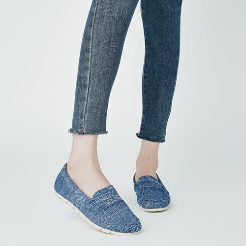 Image of Cvistpieo Loafers for Women Comfortable Dressy Casual Work Flats Lightweight & Breathable Slip On Walking Shoes Knit