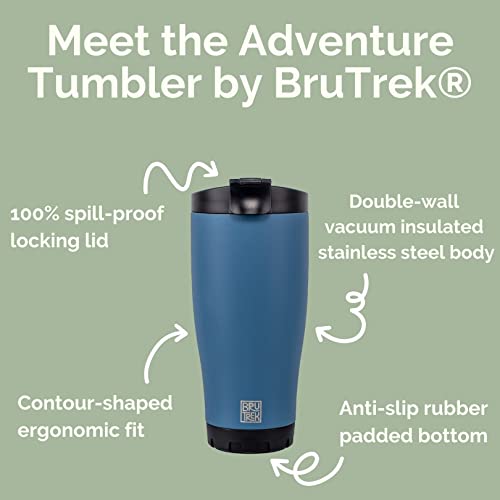 Brutrek Adventure Tumbler - Stainless Steel Coffee And Tea Mug With Leak Proof Lid, Stays Hot And Cold For Hours, No-Slip Texture, 16 Fl.oz Cup (Red Rock) #TOP2