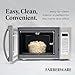 Farberware Countertop Microwave 1100 Watts, 1.3 cu ft - Smart Sensor Microwave Oven With LED Lighting and Child Lock - Perfect for Apartments and Dorms - Easy Clean Retro White, Platinum