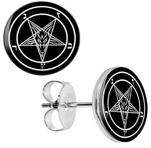 Eclectic Shop UkStud Earrings New Pair of Unisex Baphomet Goat Satanic Goth Boho Alternative