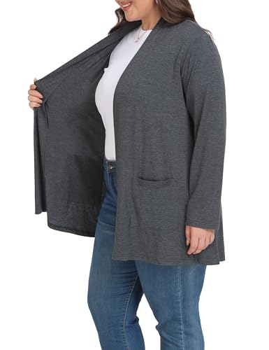 Image of Shiaili Long Plus Size Cardigans for Women Easy to Wear Open Front Clothing