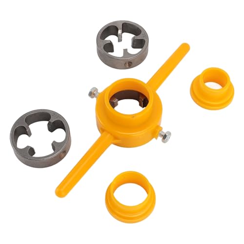 Juego de Troqueles para Roscas de Tuberías, Herramienta para Hacer Roscas de PVC, Kit de Enhebradores de Tuberías, Kit de Herramientas de Plomería para Enhebrar Tuberías con 3