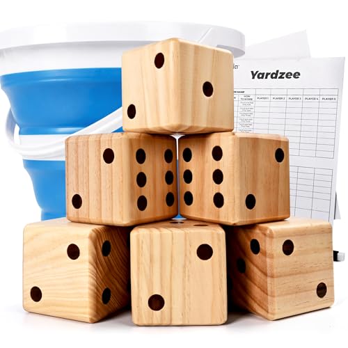 ropoda 3.5' Giant Wooden Yard Dice Set for Outdoor...