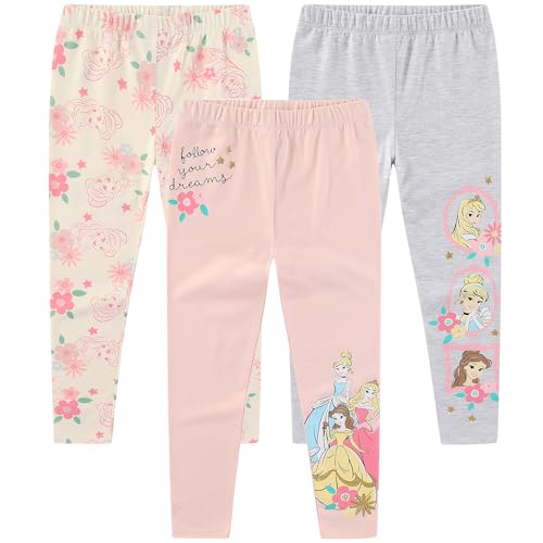 Leggings filles Disney lot de 3 en maille stretch imprimé princesse