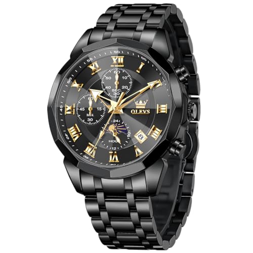 Image of OLEVS Men Watch Business Dress Diamond Luxury Watch Luminous Easy to Read Date Waterproof Stainless Steel Quartz Analog Simple Dress Watch