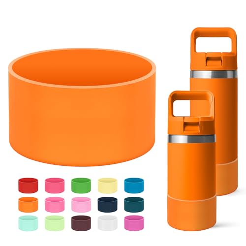Mokoart Bota de silicona compatible con botella de agua Yeti Kids de 12 onzas y botella Rambler de 18 onzas, funda antideslizante, accesorios protectores inferiores para Yeti Rambler 12/18 onzas