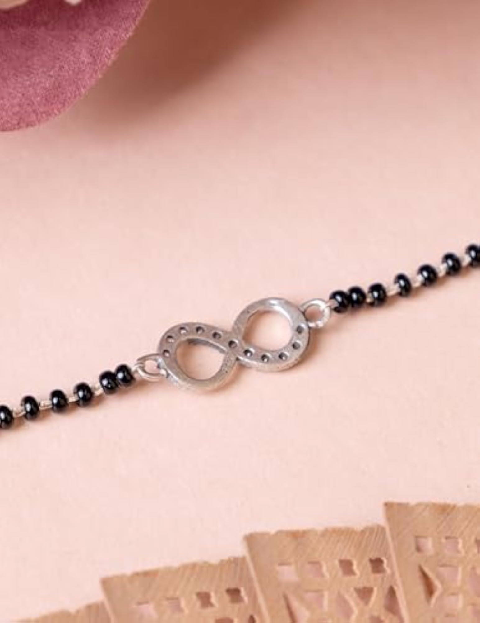 Women's 925 Silver Infinity Knot Hand Mangalsutra