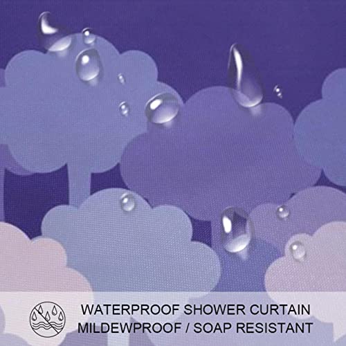Rideau de douche imperméable anti-moisissure violet plantes