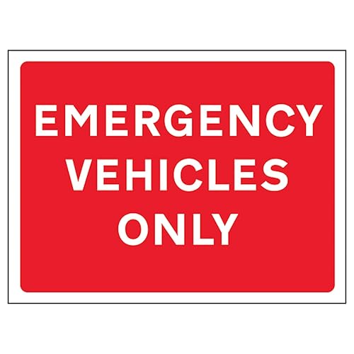 Panneau de signalisation extérieure V Safety Emergency Vehicles Only 600 x 450 mm pour accès