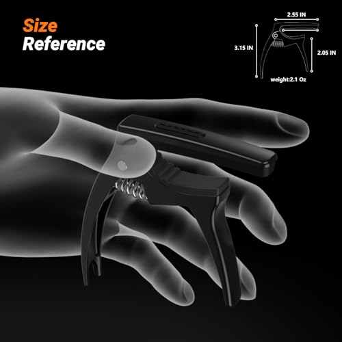 Tanmus Guitar Capo,Tanmus 3In1 Zinc Metal Capo For Acoustic And Electric Guitars (With Pick Holder And 4Picks),Ukulele,Mandolin,Banjo,Guitar Accessories thumb #6