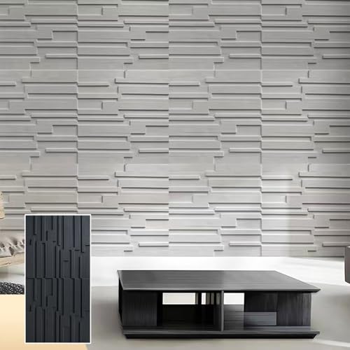 Panel de pared con textura estriada 3D, listones de fondo de TV, paneles de poliuretano, 23.6 x 47.2 pulgadas, revestimiento de pared para sala de estar y dormitorio