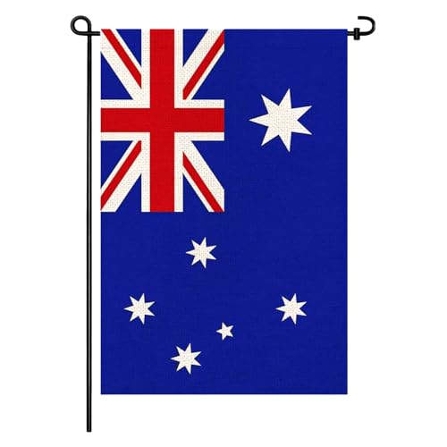 Australian Garden Flag 12x18, Small Australia Flags for Outside Double-Sided Burlap Yard Flag, Fade-Resistant, Weatherproof Outdoor Decor for Porch Patio Lawn, Patriotic Holiday Display