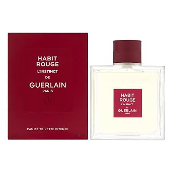 Habit Rouge LInstinct by Guerlain for Men 3.3 oz Eau de Toilette Intense Spray