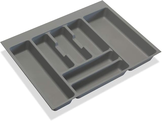 Solmer LTD Optima Cutlery Tray Inserts Kitchen Drawers Grey Plastic Various (500mm = A-412 x P-424mm)