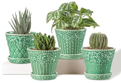 Metahom green glazed pots