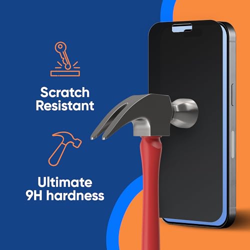 Image of Ocushield Privacy Screen Protector for iPhone 16 Pro Max - Anti-Spy Tempered Glass, Blue Light Filter, 95% Transparency, Bubble-Free Install, Scratch-Resistant, Case Friendly