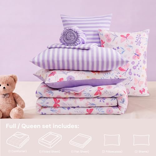 Image of Full Size Comforter Sets with Sheets for Girls-7 Pieces Full Size Bed Set