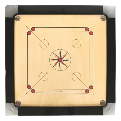 Image of Extra Size 36x36 Wooden Carrom Board with Coins & Striker Set | Glossy Polish Professional Indoor Game Board for Kids & Adults