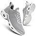 Mens Running Shoes Lightweight Breathable Air Walking Tennis Shoes Comfort Work Fashion Basketball Sneakers Trainers Grey