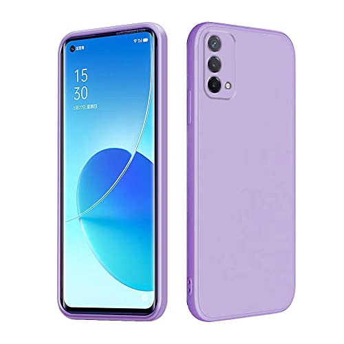 Jancyu Compatible avec Coque Oppo A74 4G, Oppo A74 4G Protection des Bords Droits, Silicone Liquide Case Ultra Mince Antichoc Original Rose Housse (Oppo A74 4G, Violet)