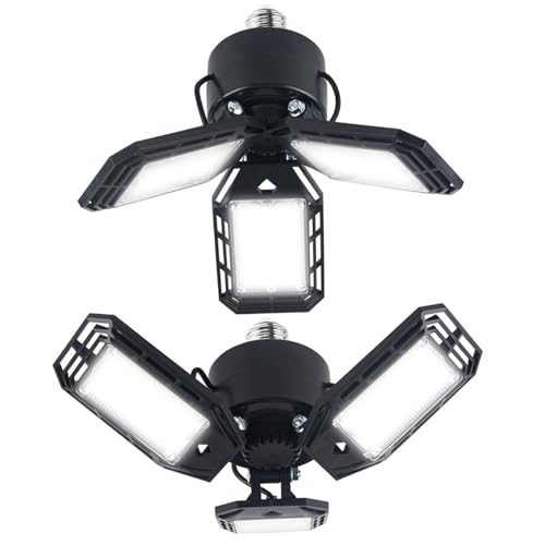 Plafonniers de garage à LED 2 pièces lampe atelier E27 6500K projecteur sous-sol réglable