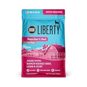 BIXBI Liberty Grain Friendly Dry Dog Food, Rancher’s Red Recipe, 4 lbs – Fresh Meat, No Meat Meal, No Fillers – No Soy, Corn, Rice or Wheat for Easy Digestion – USA Made