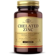 Solgar Chelated Zinc, 100 Tablets - Zinc for Healthy Skin - Supports Cell Growth & DNA Formation - Exerts Antioxidant Activity - Supports A Healthy Immune System - Non GMO, Gluten Free - 100 Servings