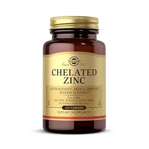 Solgar Chelated Zinc, 100 Tablets – Zinc for Healthy Skin – Supports Cell Growth & DNA Formation – Exerts Antioxidant Activity – Supports A Healthy Immune System – Non GMO, Gluten Free – 100 Servings