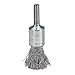 Weiler Wire End Brush, Solid End, Round Shank, Steel, Crimped Wire, 1/2" Diameter, 0.0104" Wire Diameter, 1/4" Shank, 25000 rpm (Pack of 1)