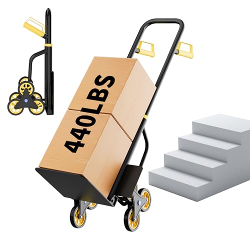 Carretilla para escaleras con capacidad de 440 lb y 6 ruedas