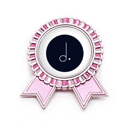 Broche blanche à pois noirs Mim médaille gagnant rose M métal pour veste