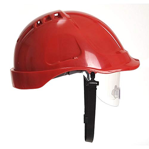 Casco de protección Endurance rojo con visor integrado PW55RER 3