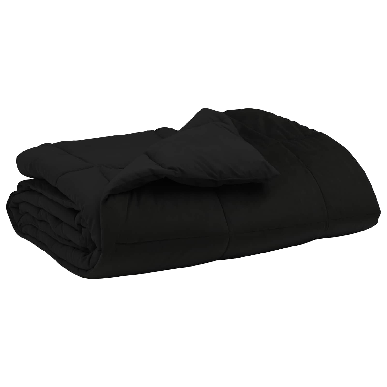 Manta acolchada de verano negra 240 x 260 cm, edredón de microfibra con lado de terciopelo suave, manta ligera para noches cálidas, lavable a máquina y apta para secadora, Öko-Tex