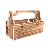 Faltkorb aus Holz im Vintage-Stil, 2-in-1, tragbarer Obst- und Weinhalter zum Servieren im Freien, stilvolle Aufbewahrung für Essen und Picknicks, Kreidefarbe