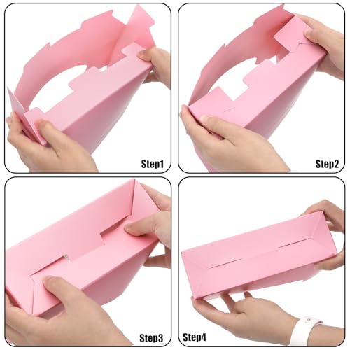 Cedilis Set of 20 Envelope Gift Box, Flower Boxes for Arrangements, Paper Floral Bouquet Packaging Box, Florist Supplies for Wedding, Party, Birthday, Mother's Day, Christmas, Pink and Black - Image 7